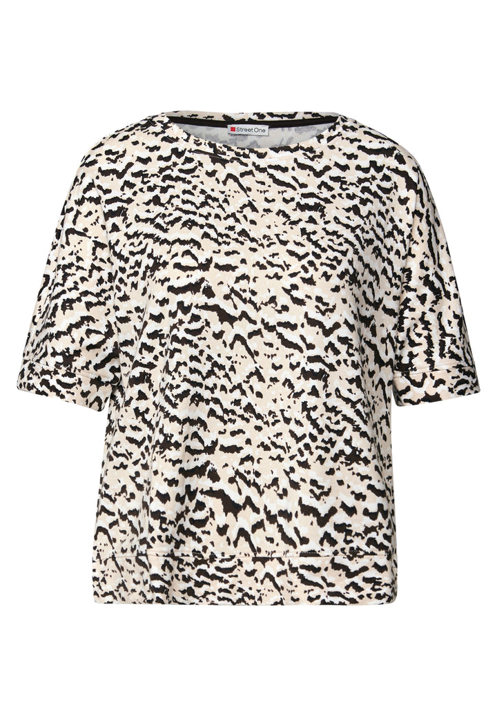 soft printed batwing shirt, morning beige 37019 Bild 1