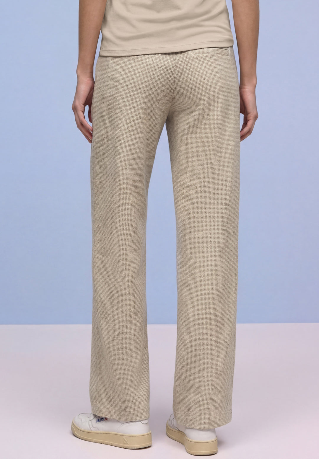 Straight Leg MW Pepita with Ga, cotton beige 36667 Bild 4