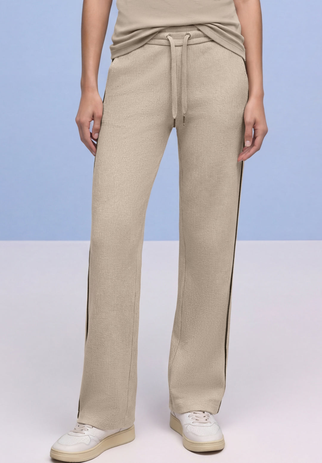 Straight Leg MW Pepita with Ga, cotton beige 36667 Bild 6