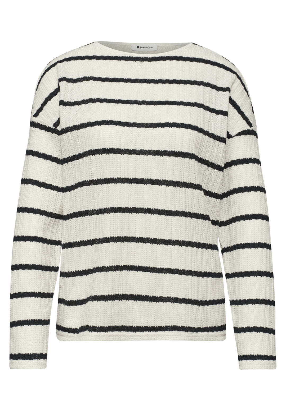 striped knit look shirt, shadowed navy 27502 Bild 1