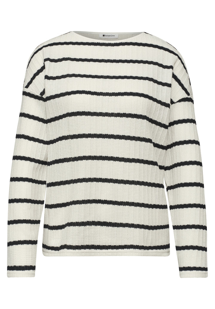 striped knit look shirt, shadowed navy 27502 Bild 1