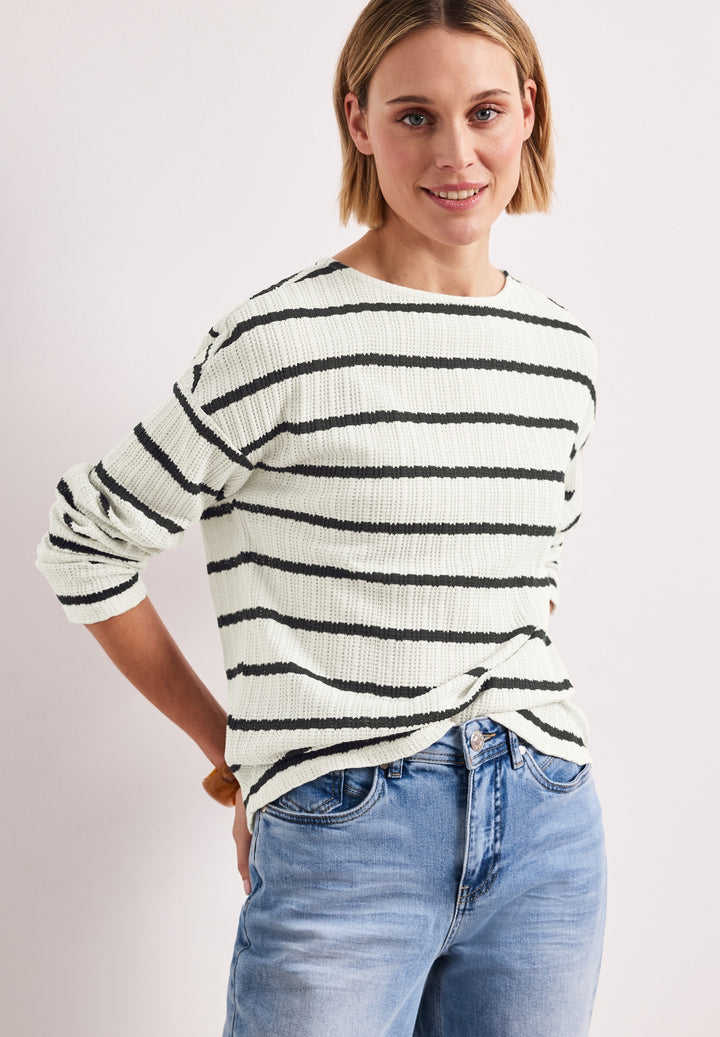 striped knit look shirt, shadowed navy 27502 Bild 3