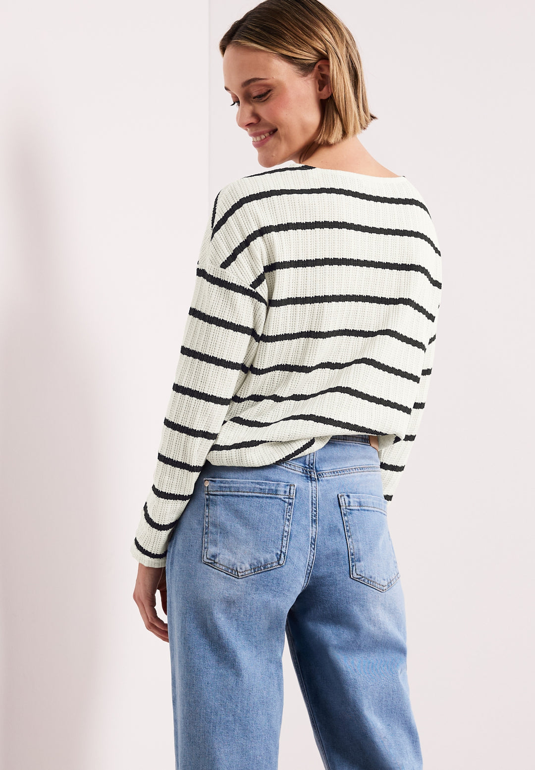striped knit look shirt, shadowed navy 27502 Bild 4