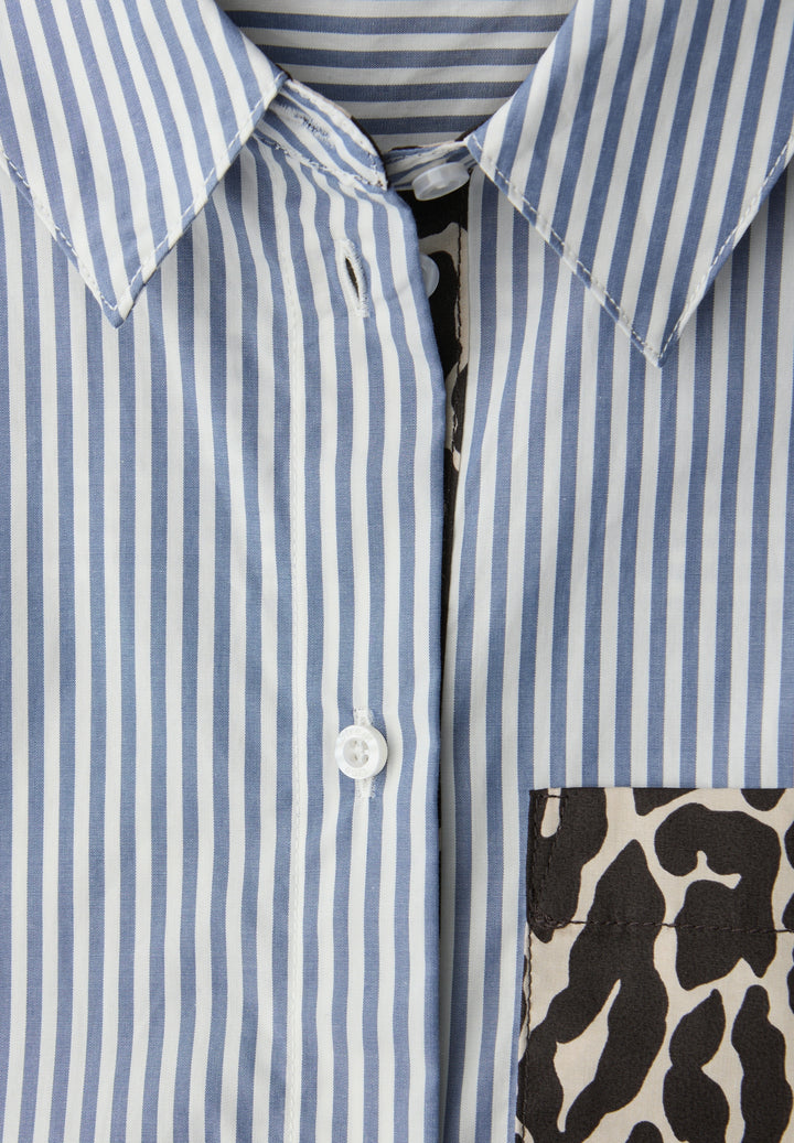 Striped shirtcollar blouse w p, original blue 22289 Bild 2