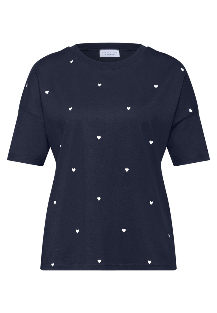 allover heart print shirt, midnight muse 27554 Bild 1