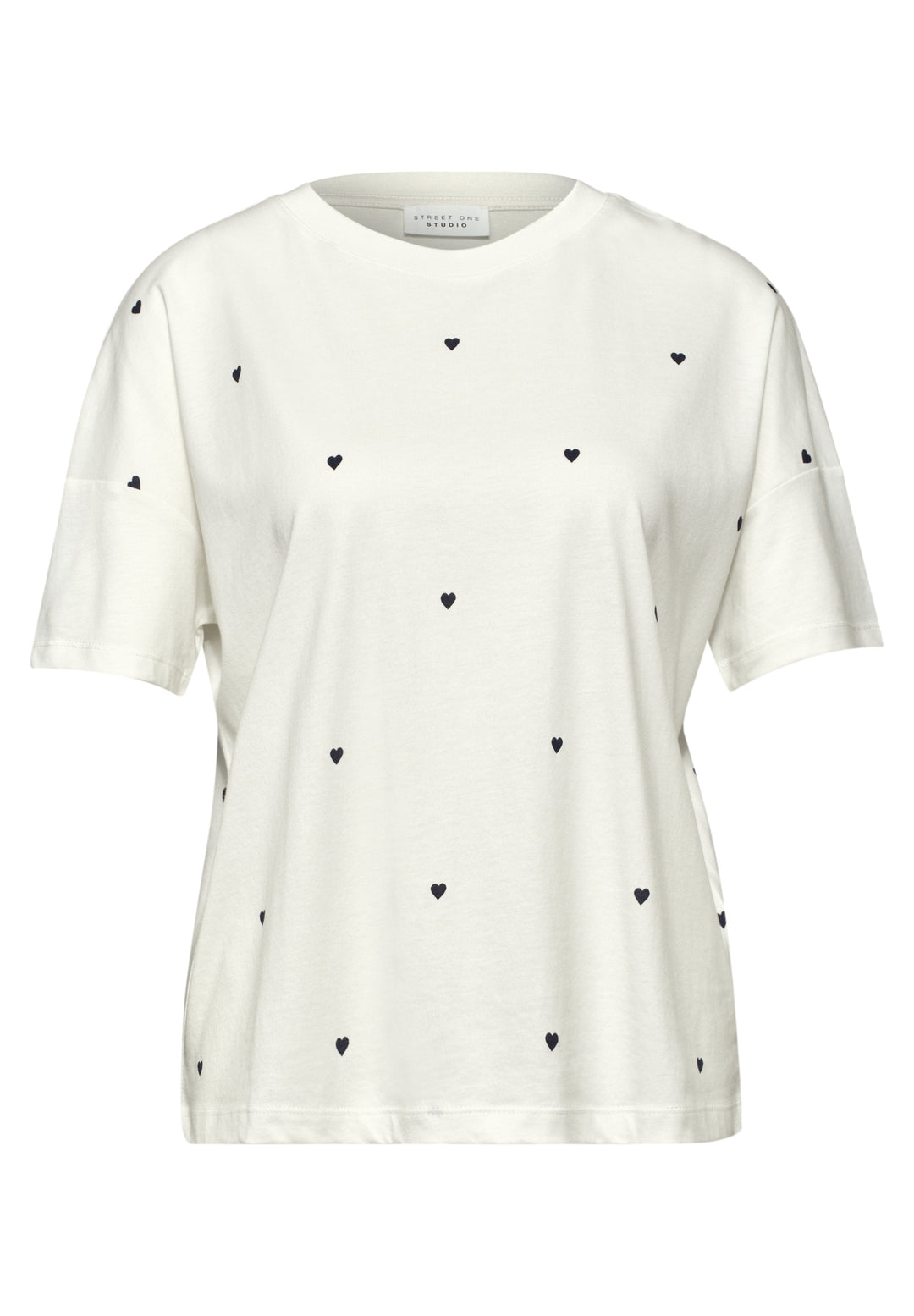 allover heart print shirt, off white 20108 Bild 1