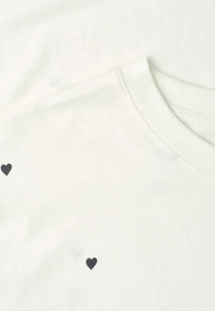 allover heart print shirt, off white 20108 Bild 2