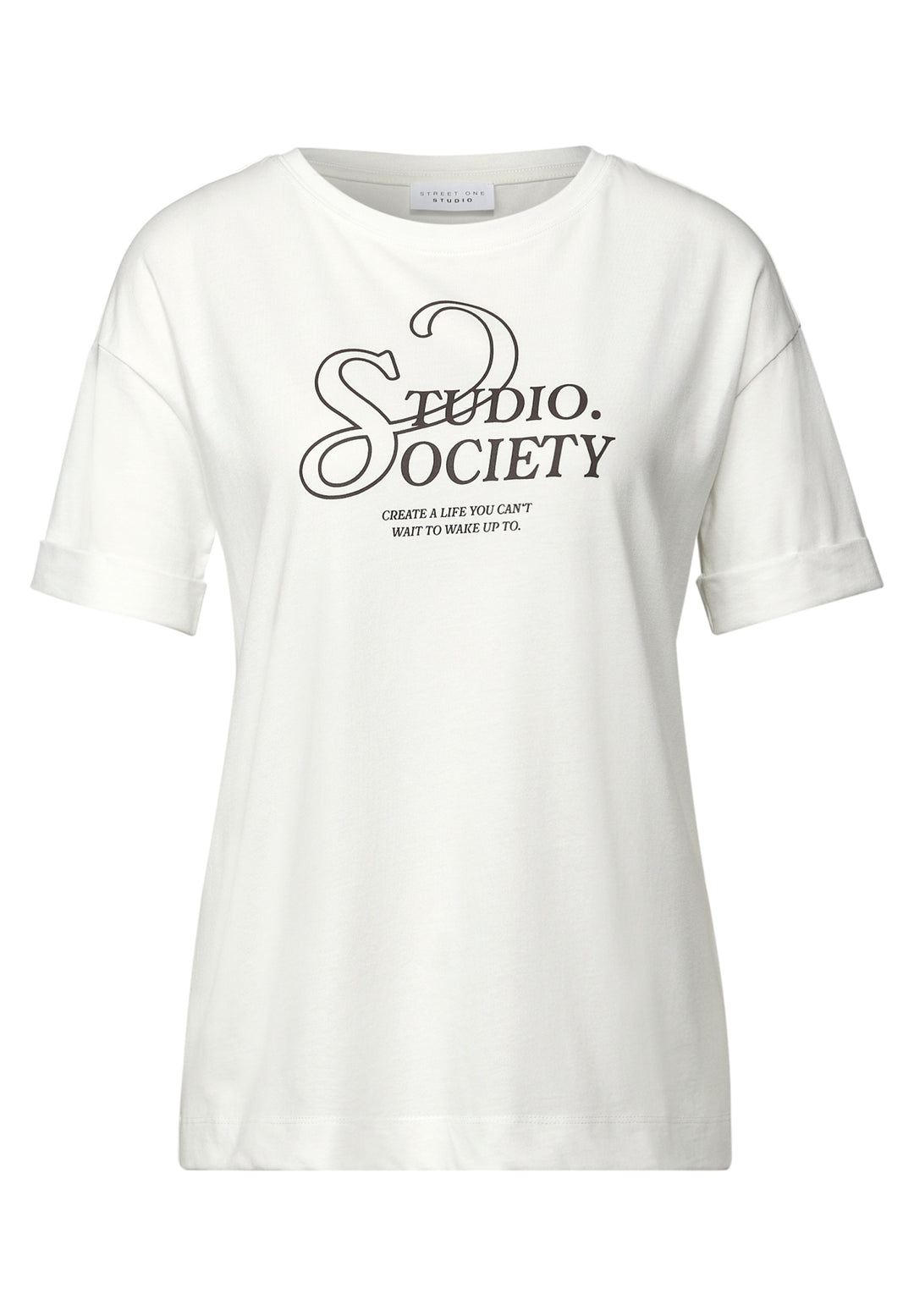 basic wording print shirt, off white 20108 Bild 1