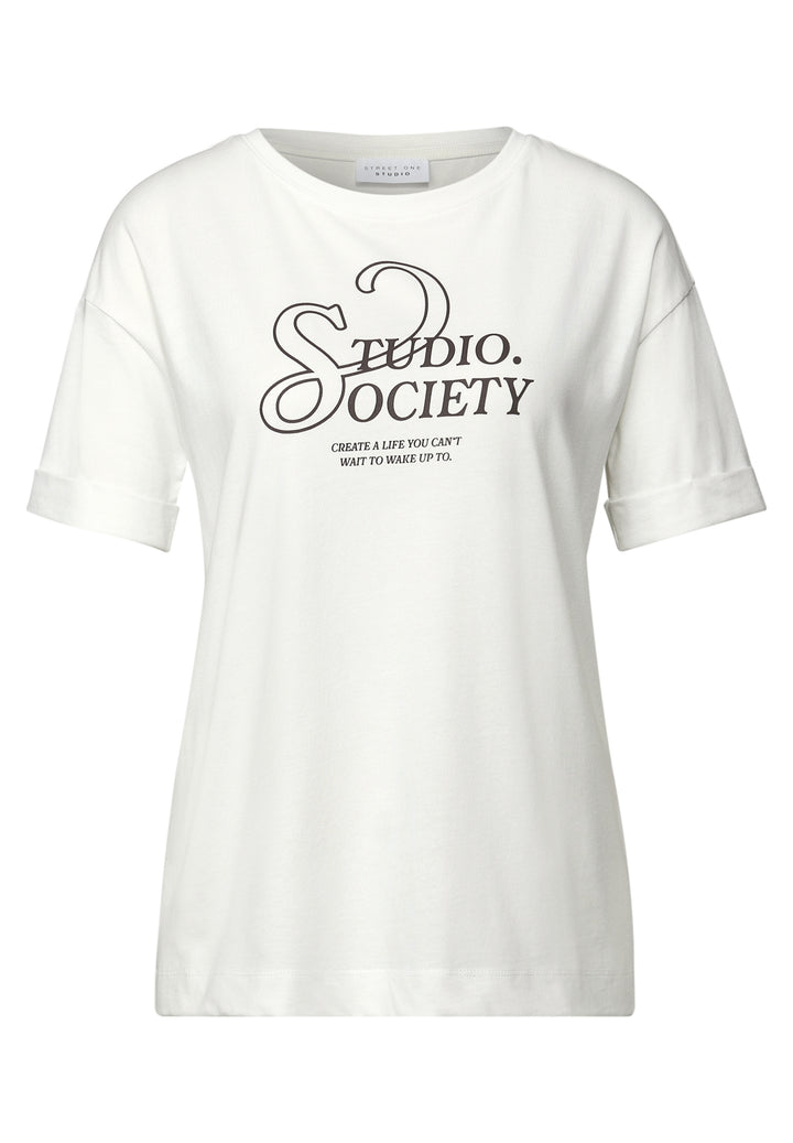 basic wording print shirt, off white 20108 Bild 1