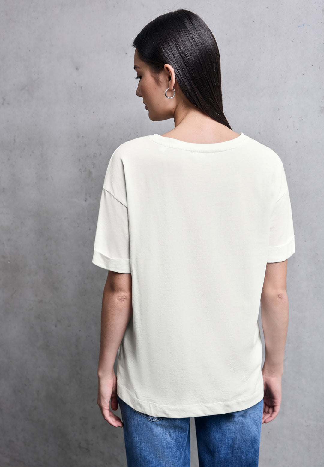 basic wording print shirt, off white 20108 Bild 4