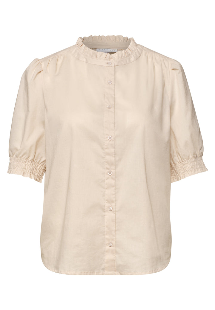 Buttoned frill collar blouse w, stone sand 17452 Bild 1