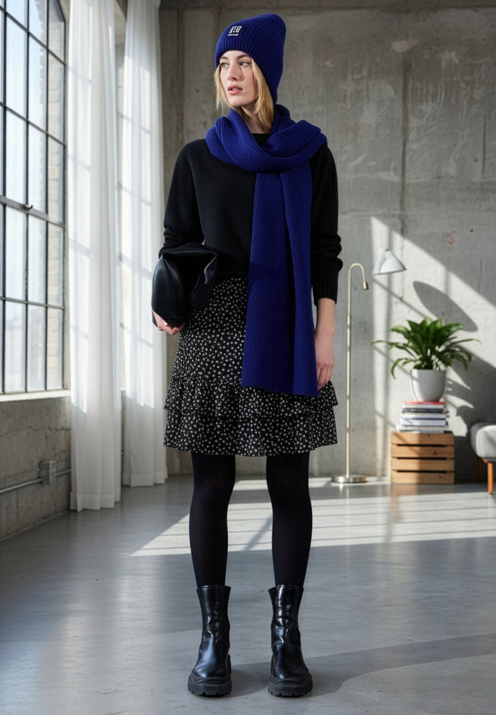 Chiffon skirt_AOP, Black 20001 Bild 3