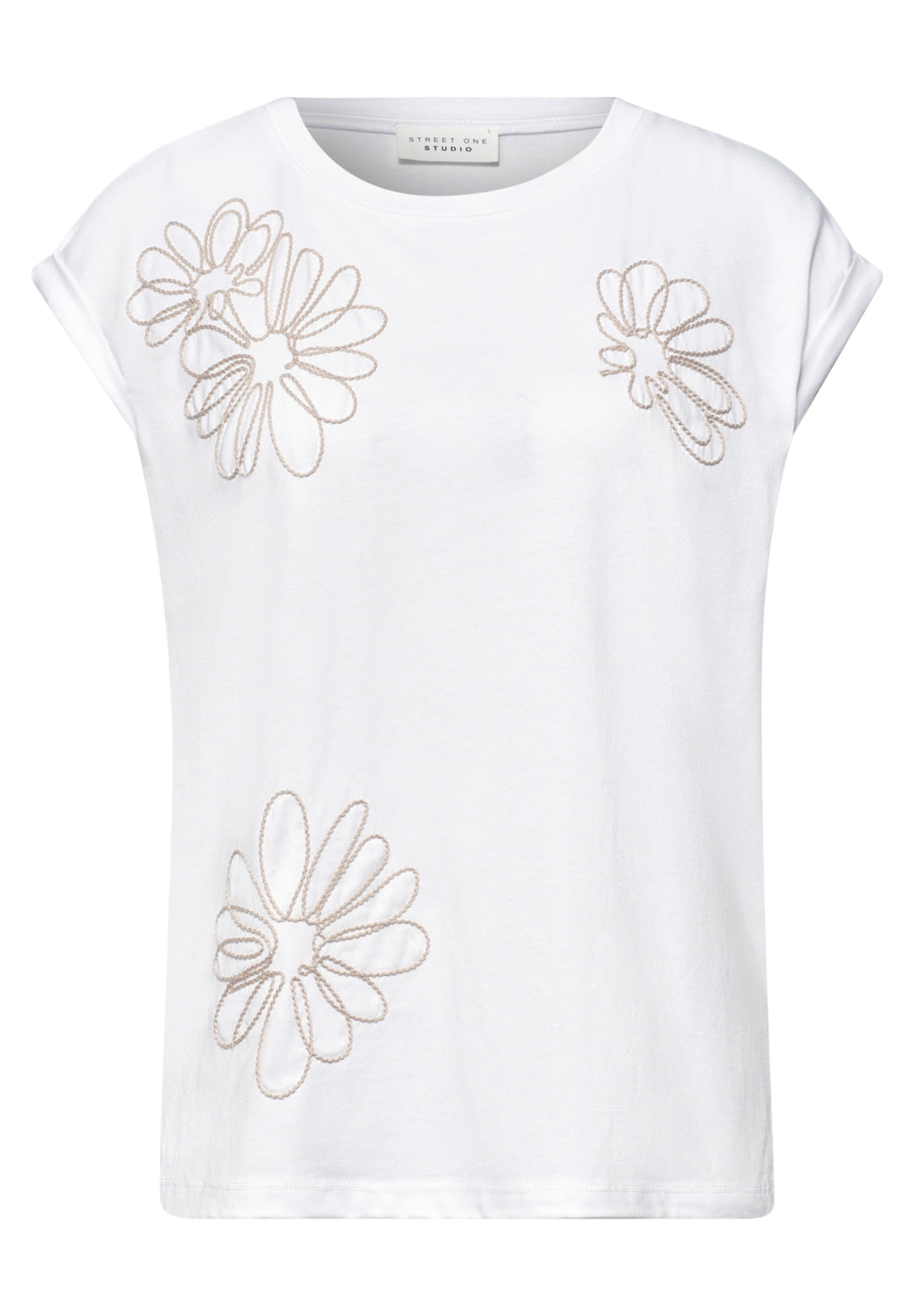 embroidered flower shirt, White 20000 Bild 1