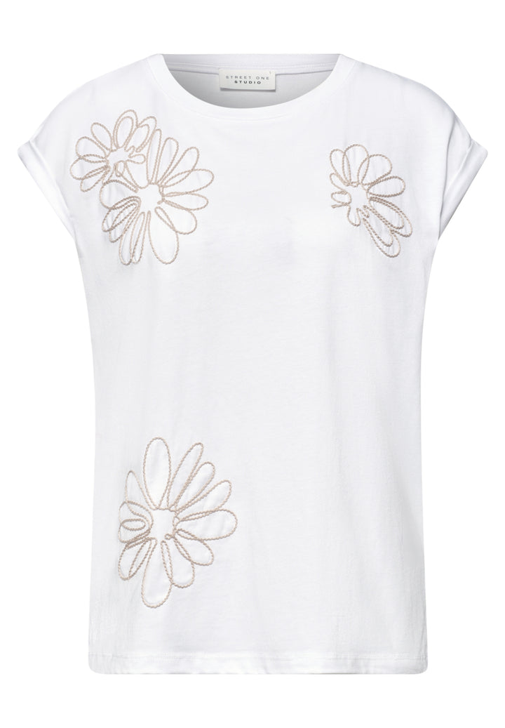 embroidered flower shirt, White 20000 Bild 1