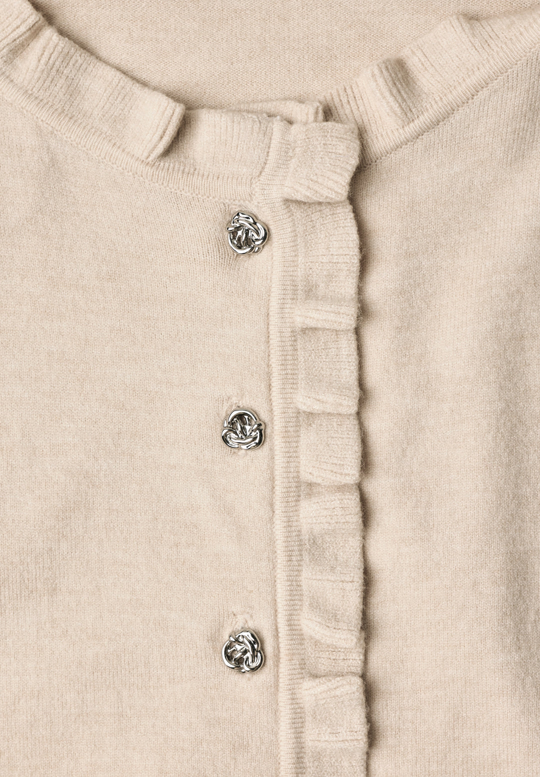 Frill detail cardigan, creamed sand mel. 17882 Bild 2