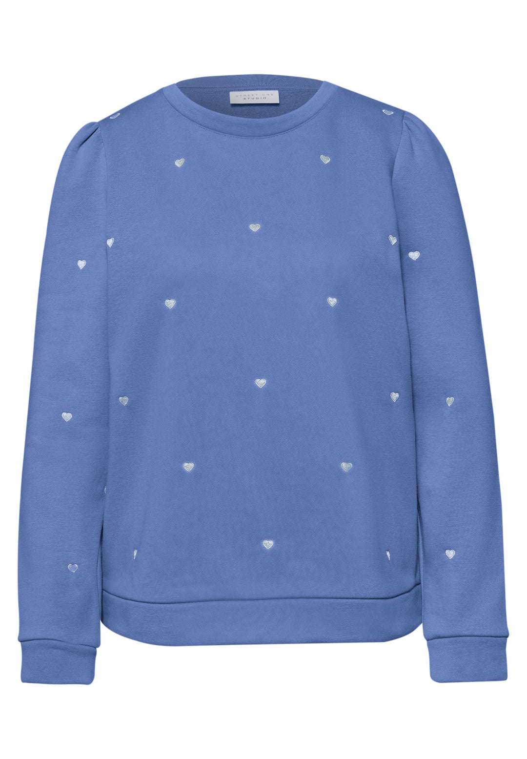 heart embroidery shirt w.gathe, blue echo 27450 Bild 1