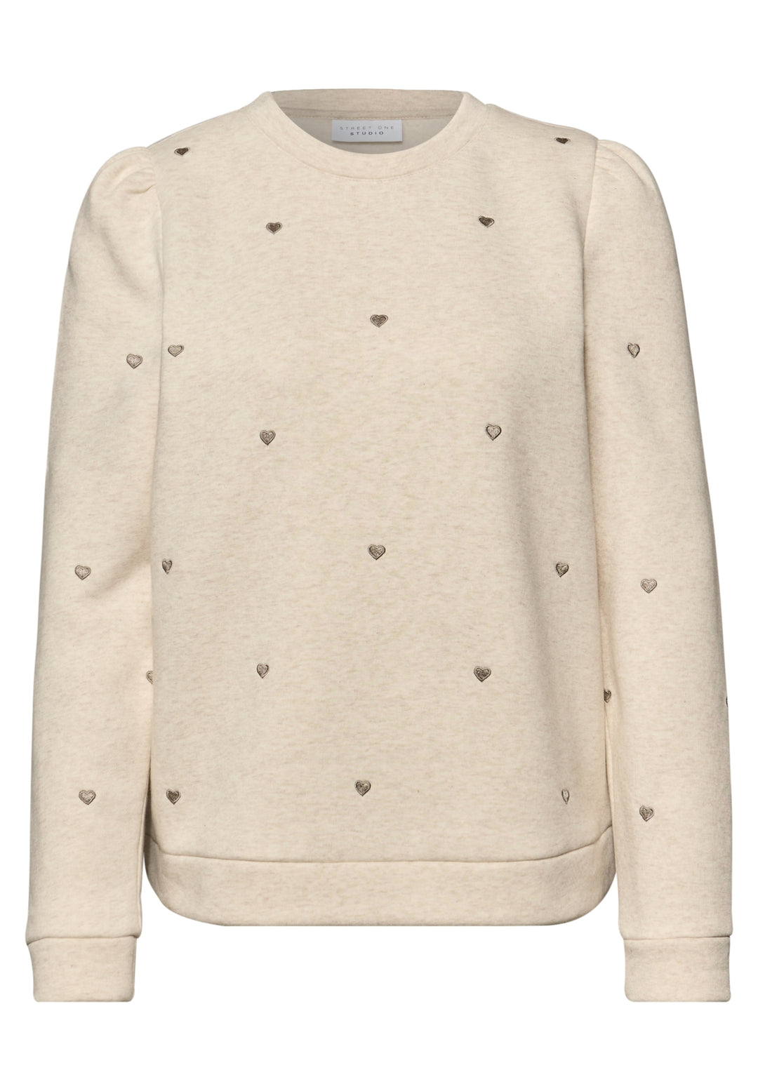 heart embroidery shirt w.gathe, stone sand mel. 27451 Bild 1