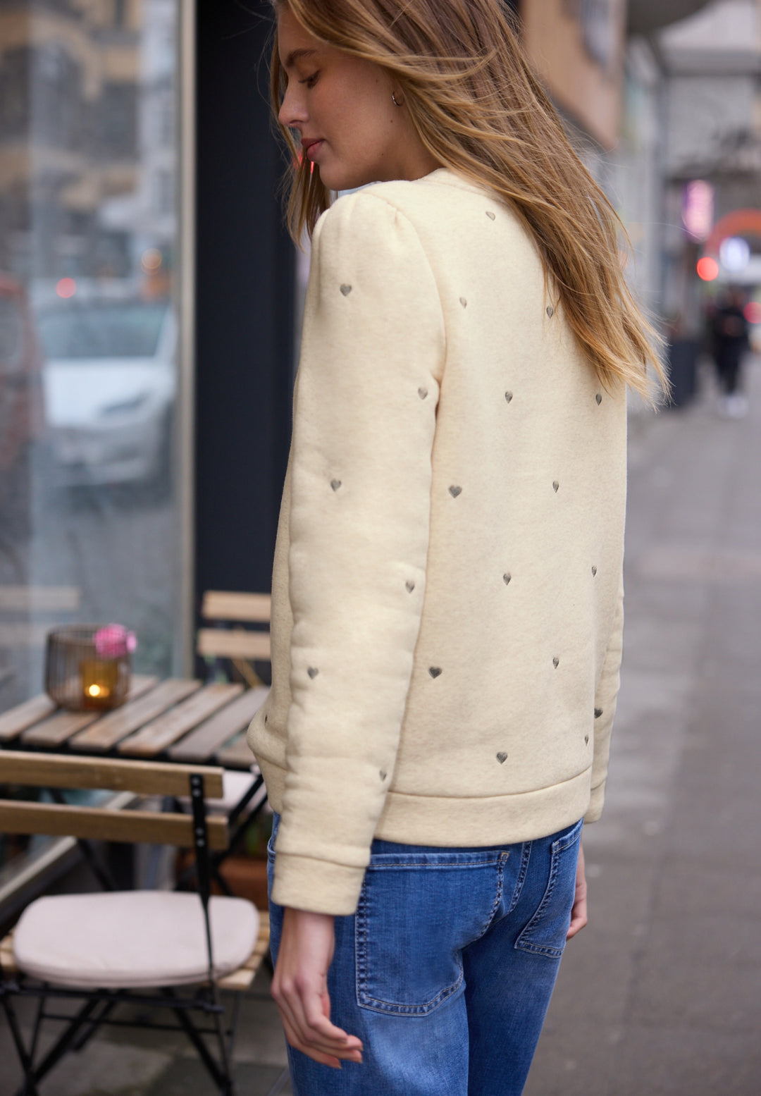 heart embroidery shirt w.gathe, stone sand mel. 27451 Bild 4