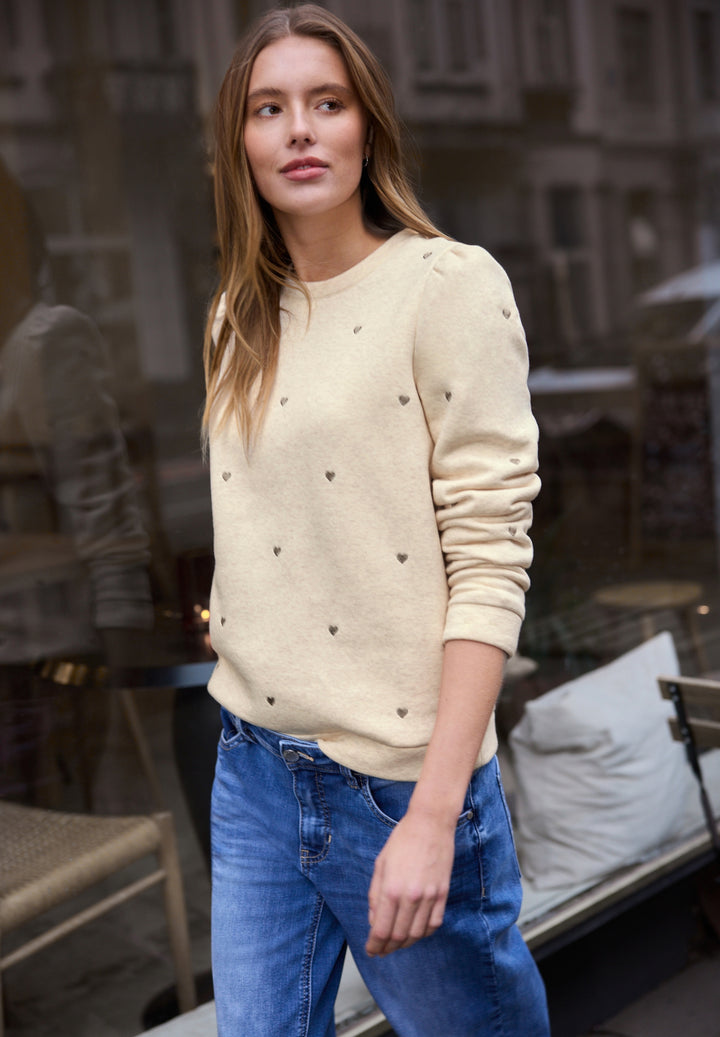 heart embroidery shirt w.gathe, stone sand mel. 27451 Bild 6