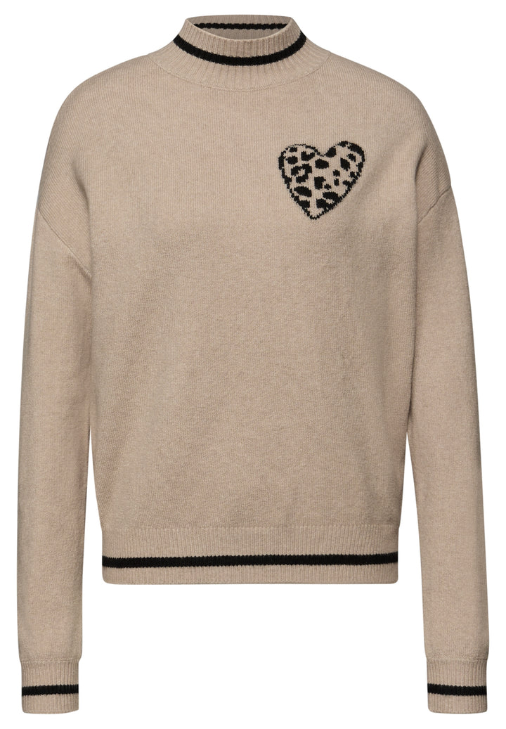 leo heart jacquard sweater, buffed beige mel. 27271 Bild 1