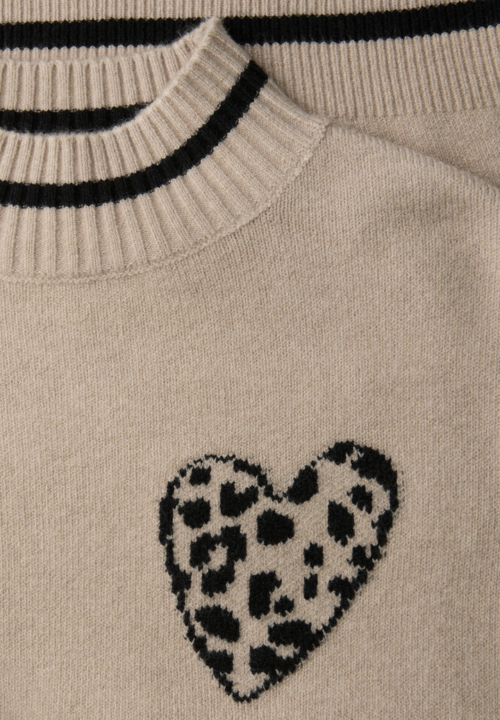 leo heart jacquard sweater, buffed beige mel. 27271 Bild 2
