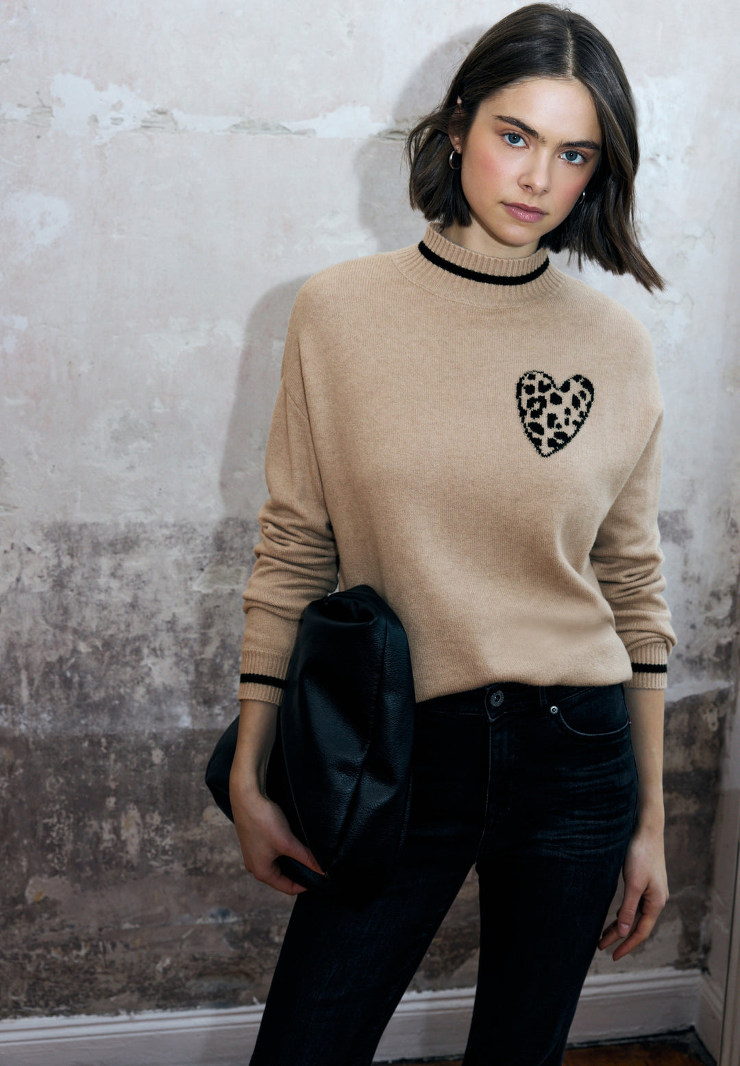 leo heart jacquard sweater, buffed beige mel. 27271 Bild 3