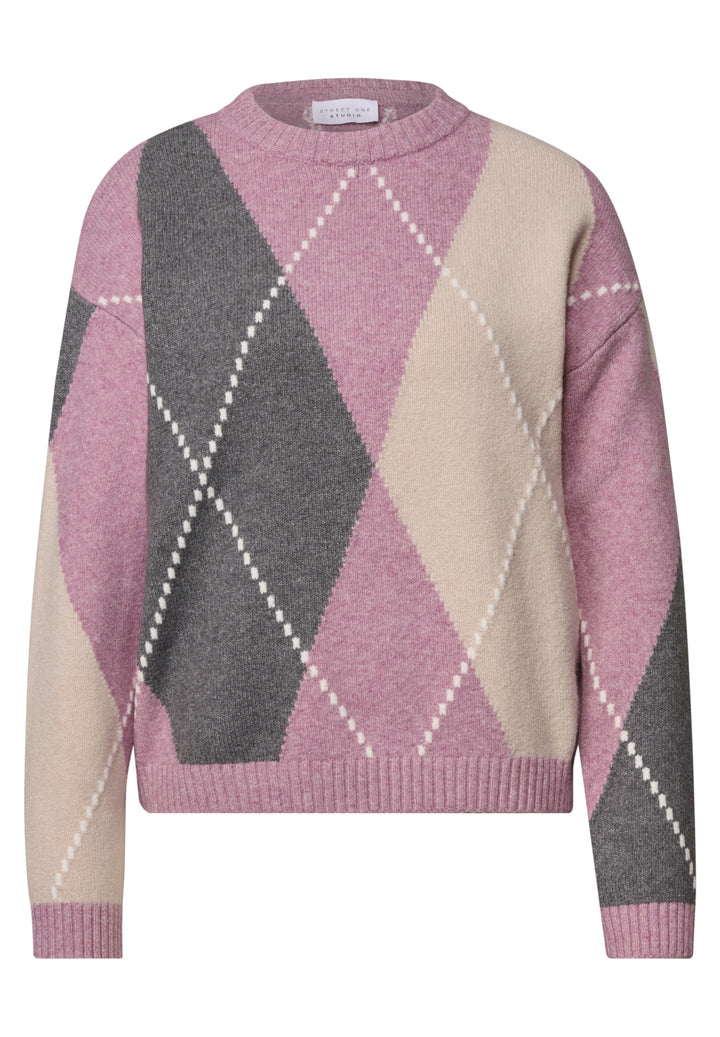 LTD QR Studio_Argyle sweater, pearly rose mel. 37883 Bild 1