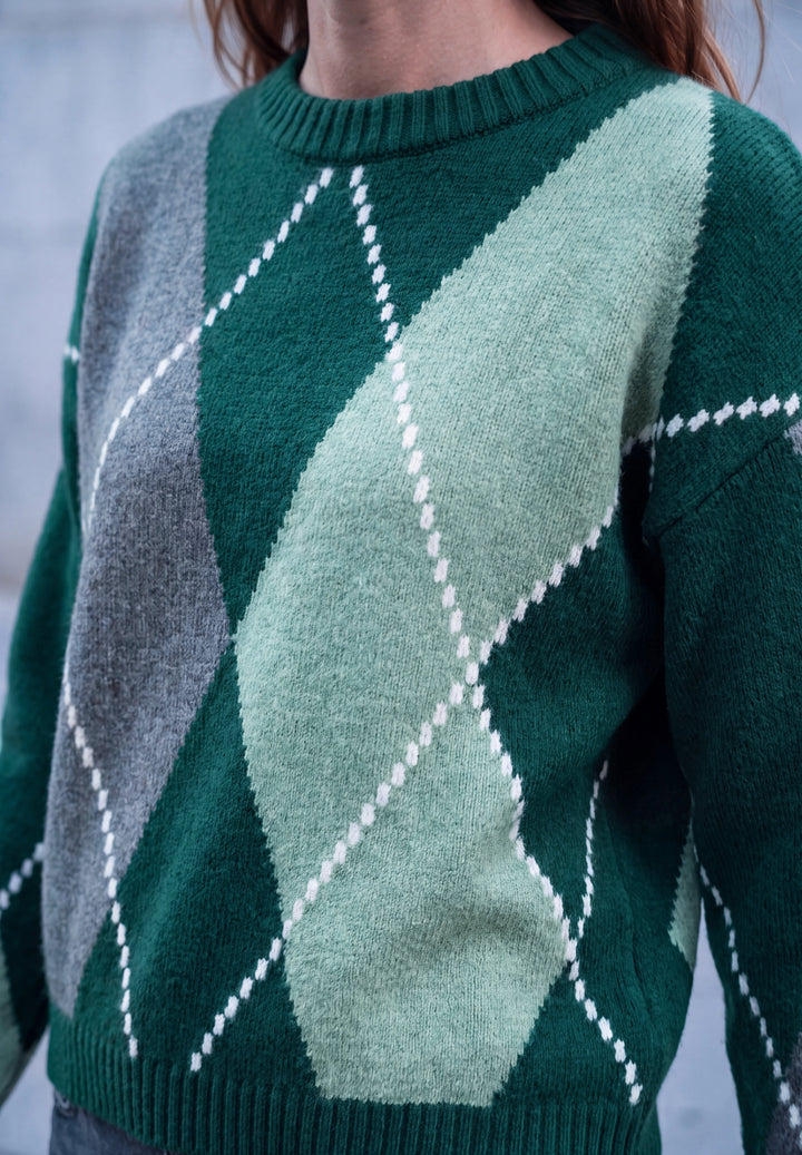 LTD QR Studio_Argyle sweater, mossed green 38111 Bild 6