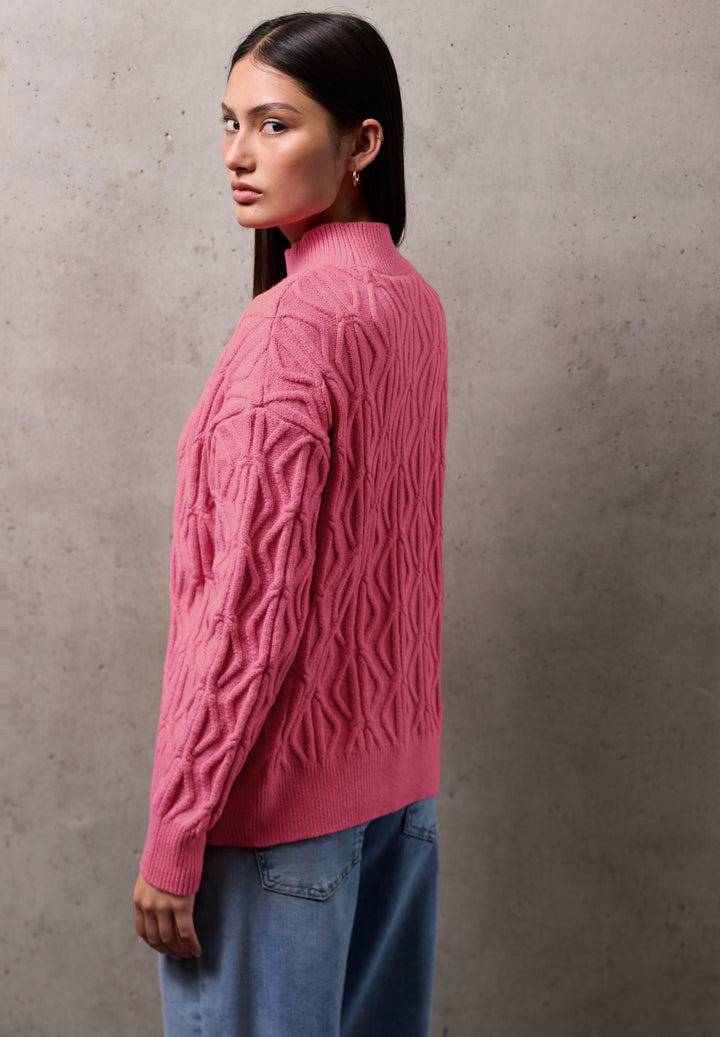 LTD QR Studio_cosy cable sweat, candy pink mel. 16896 Bild 4