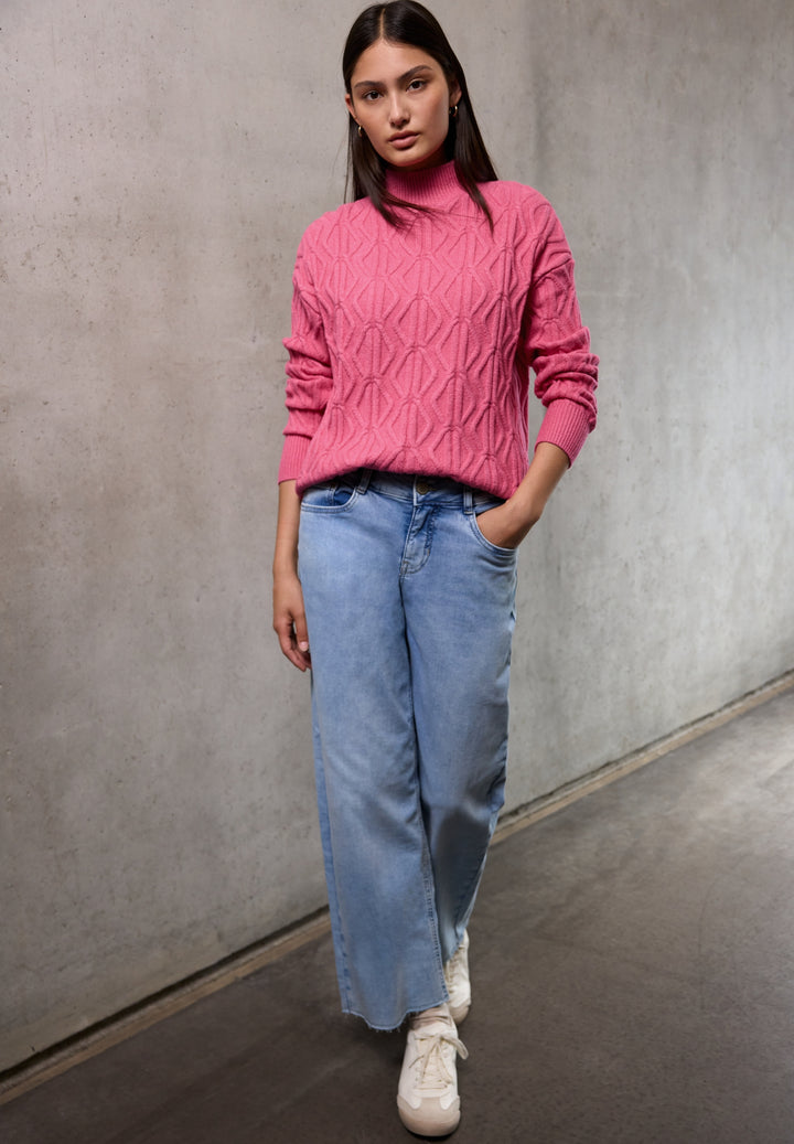 LTD QR Studio_cosy cable sweat, candy pink mel. 16896 Bild 5