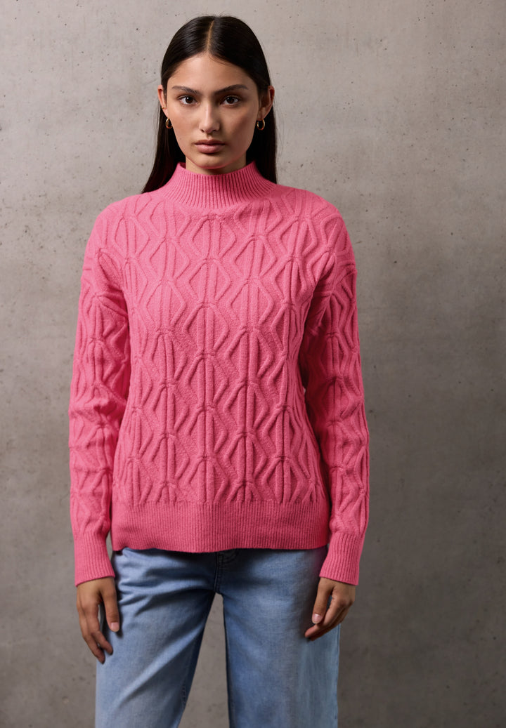 LTD QR Studio_cosy cable sweat, candy pink mel. 16896 Bild 6