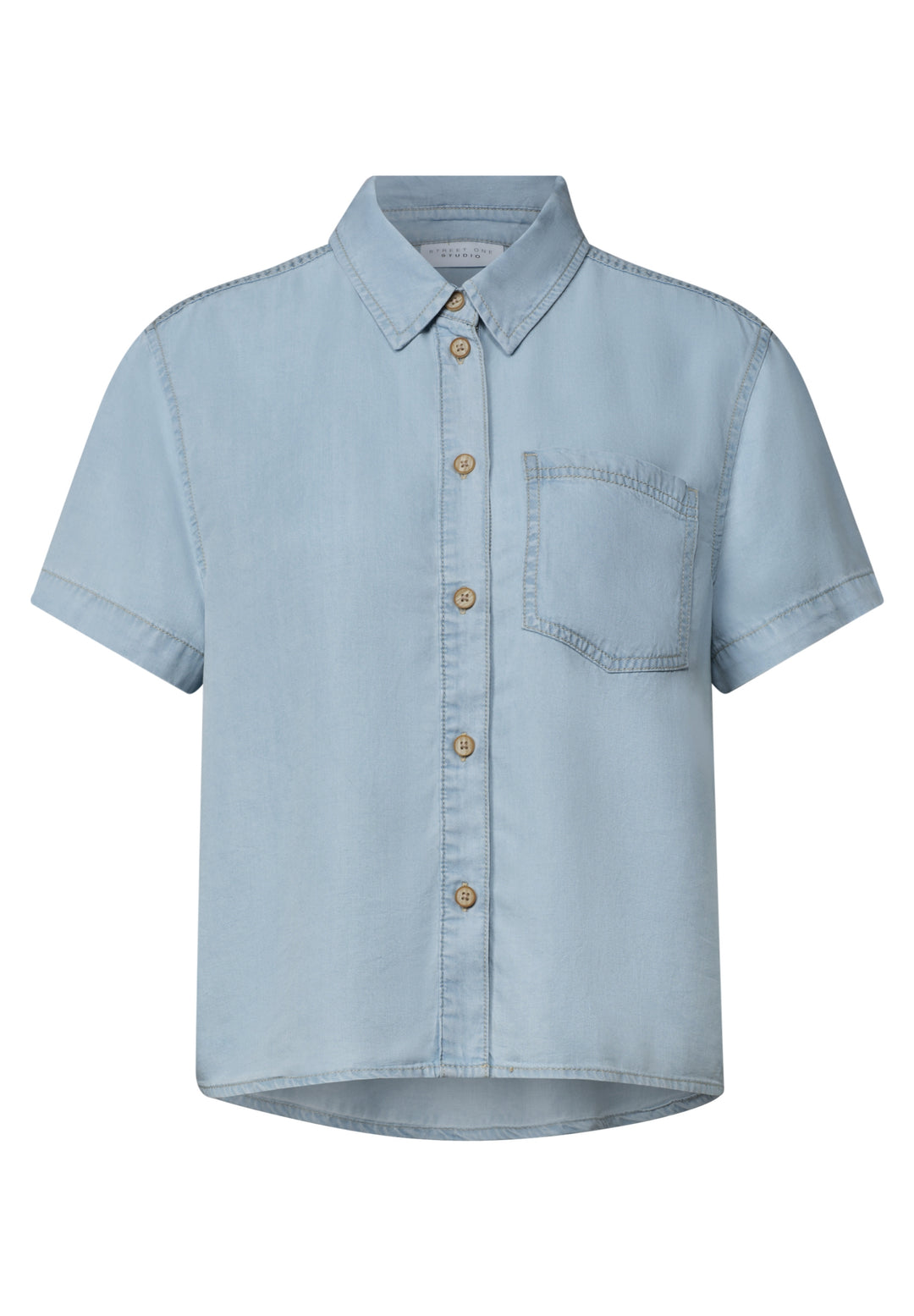 LTD QR Studio_Denim Blouse,lig, soft light blue wash 18178 Bild 1