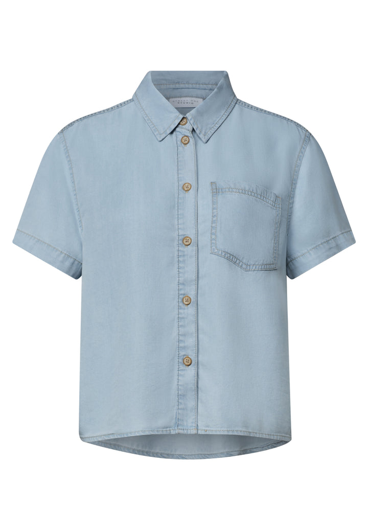 LTD QR Studio_Denim Blouse,lig, soft light blue wash 18178 Bild 1