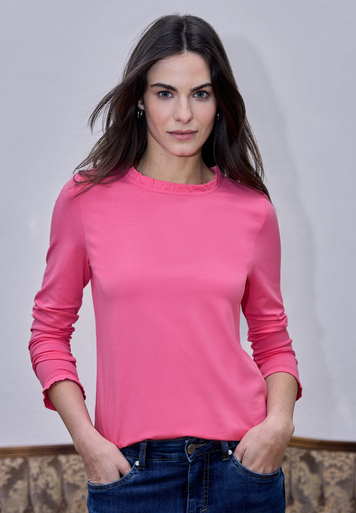 LTD QR_Studio_frill neck basic, blazing berry 17380 Bild 7