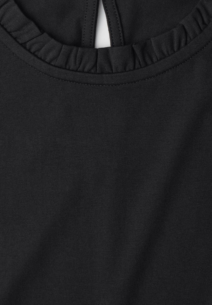 LTD QR Studio_Frill neck top, Black 10001 Bild 2