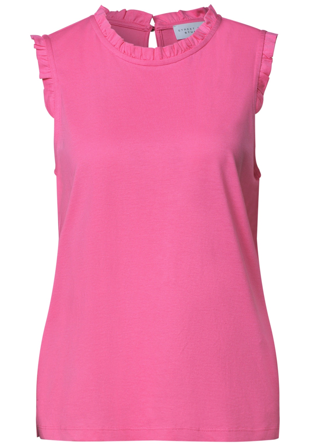 LTD QR Studio_Frill neck top, simply pink 17824 Bild 1
