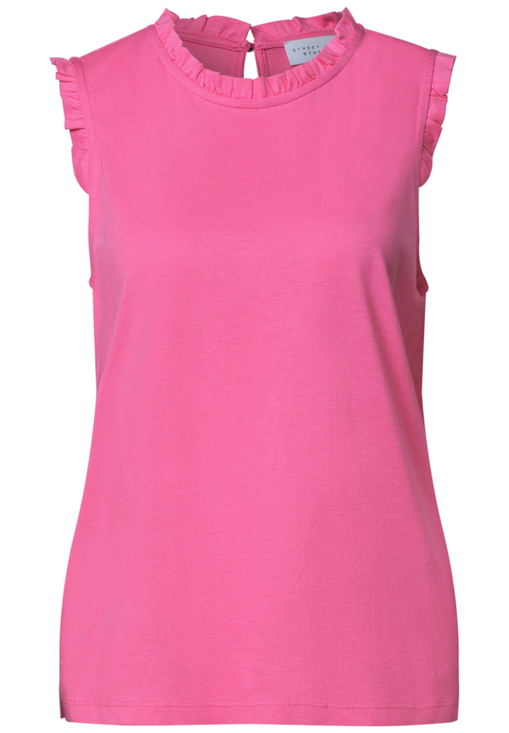LTD QR Studio_Frill neck top, simply pink 17824 Bild 1