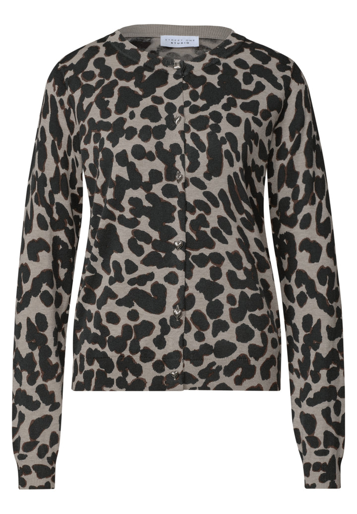 LTD QR Studio_Printed cardigan, light biscuit sand mel. 37852 Bild 1