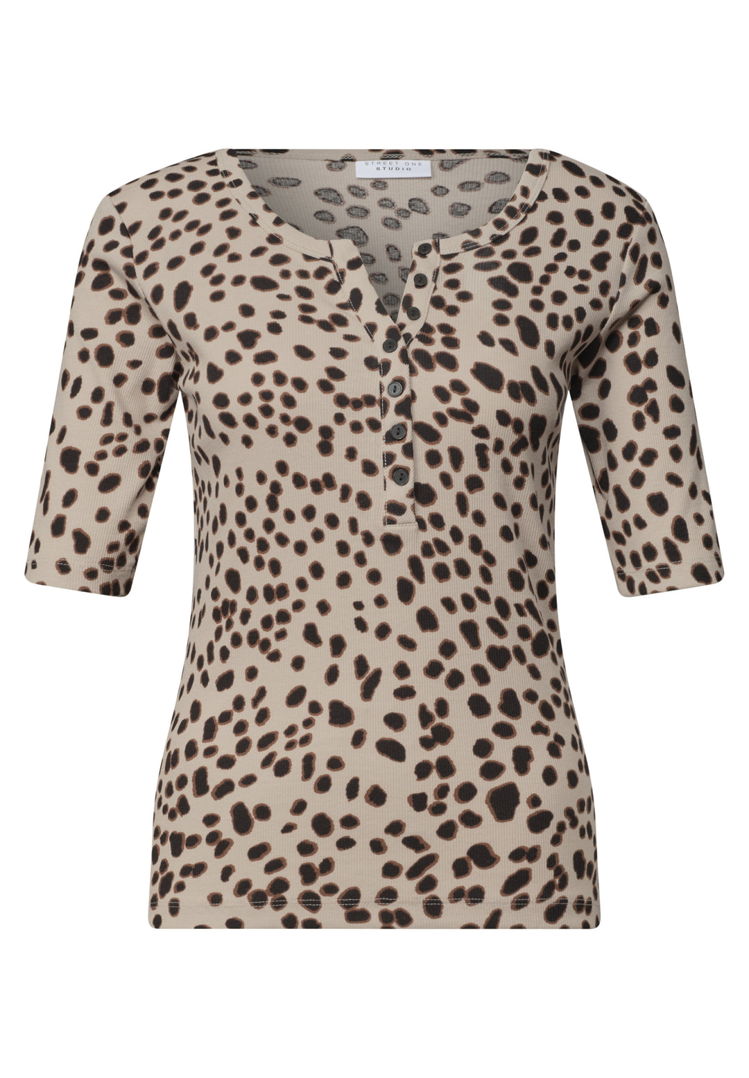 LTD QR Studio_Printed rib shir, Black 30001 Bild 1