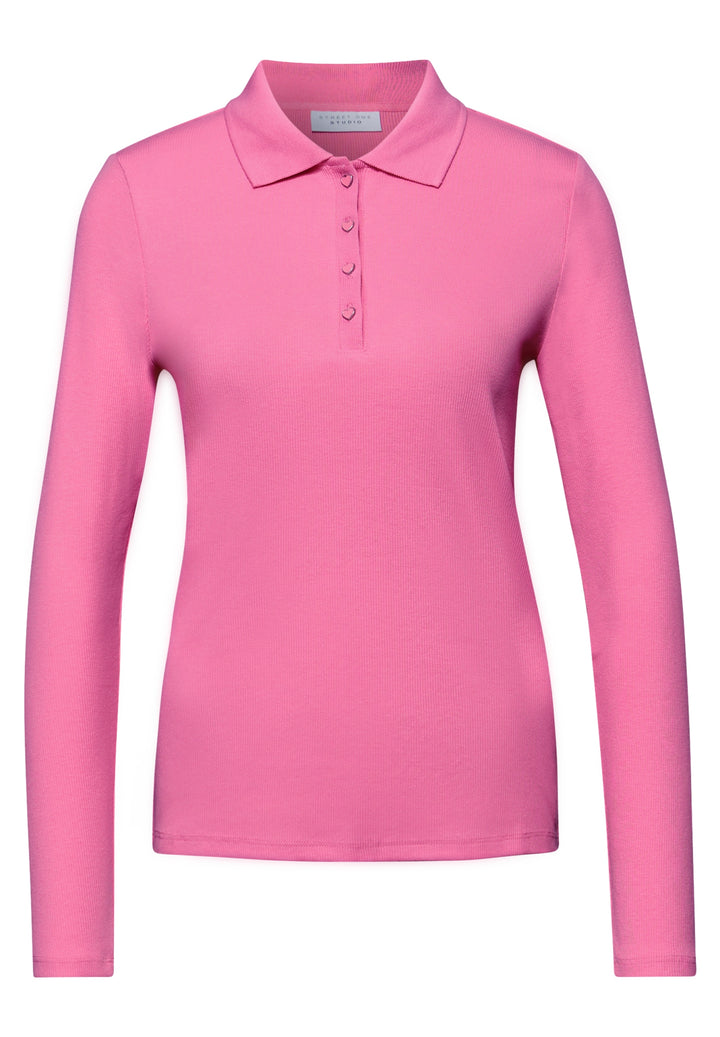 LTD QR_Studio_rib polo shirt w, glowy pink 16272 Bild 1