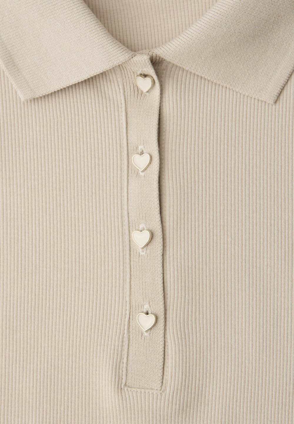 LTD QR_Studio_rib polo shirt w, stone sand mel. 17451 Bild 2