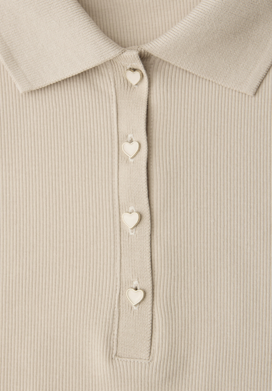 LTD QR_Studio_rib polo shirt w, stone sand mel. 17451 Bild 2