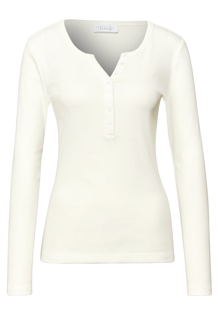LTD QR_Studio_rib shirt w.fron, off white 10108 Bild 1