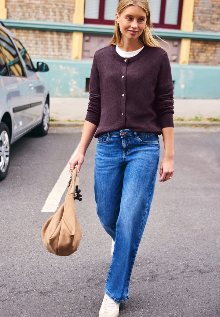 LTD QR Studio_Round neck cardi, very berry mel. 18013 Bild 5