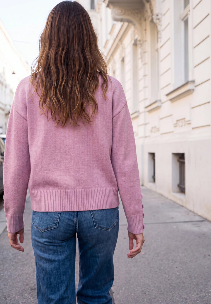 LTD QR Studio_Round neck sweat, pearly rose mel. 17883 Bild 4