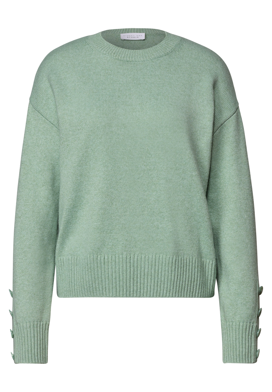 LTD QR Studio_Round neck sweat, grayed mint mel. 17950 Bild 1