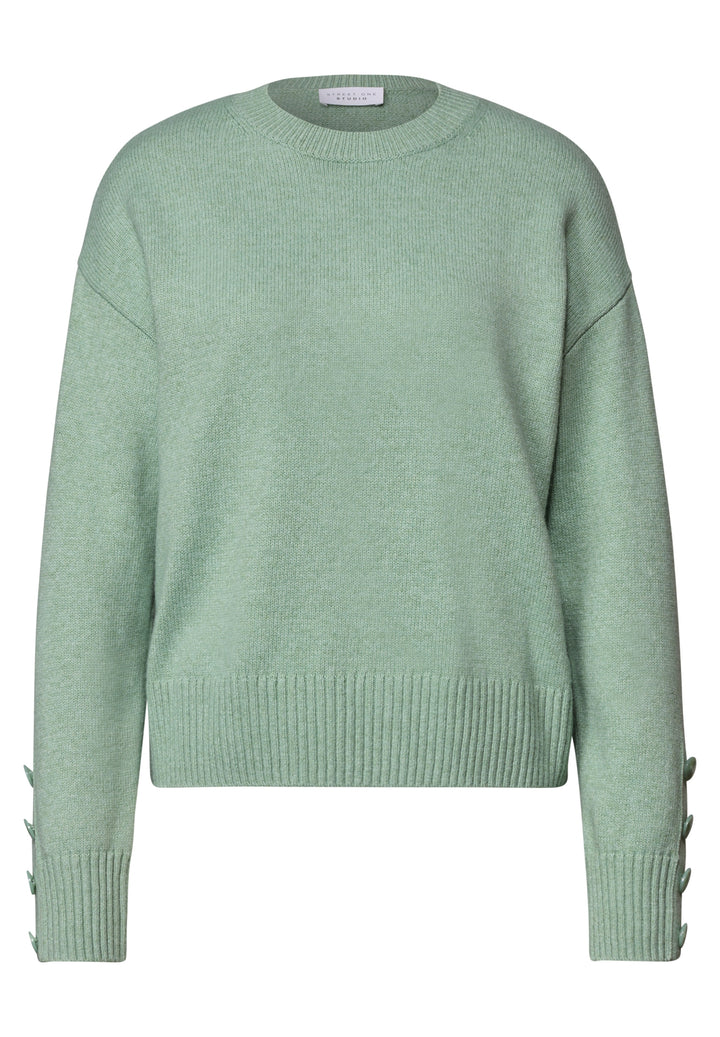 LTD QR Studio_Round neck sweat, grayed mint mel. 17950 Bild 1