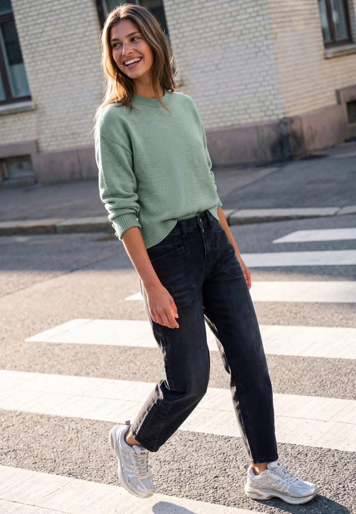 LTD QR Studio_Round neck sweat, grayed mint mel. 17950 Bild 5