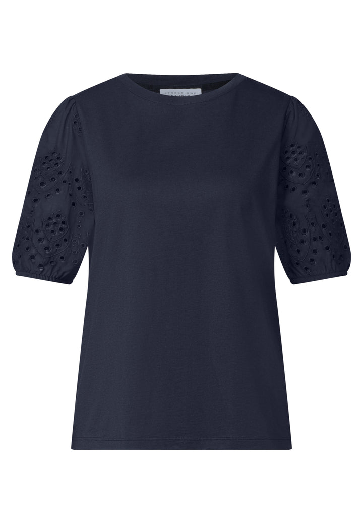 LTD QR Studio_Shirt w.embroide, maritime blue 17823 Bild 1