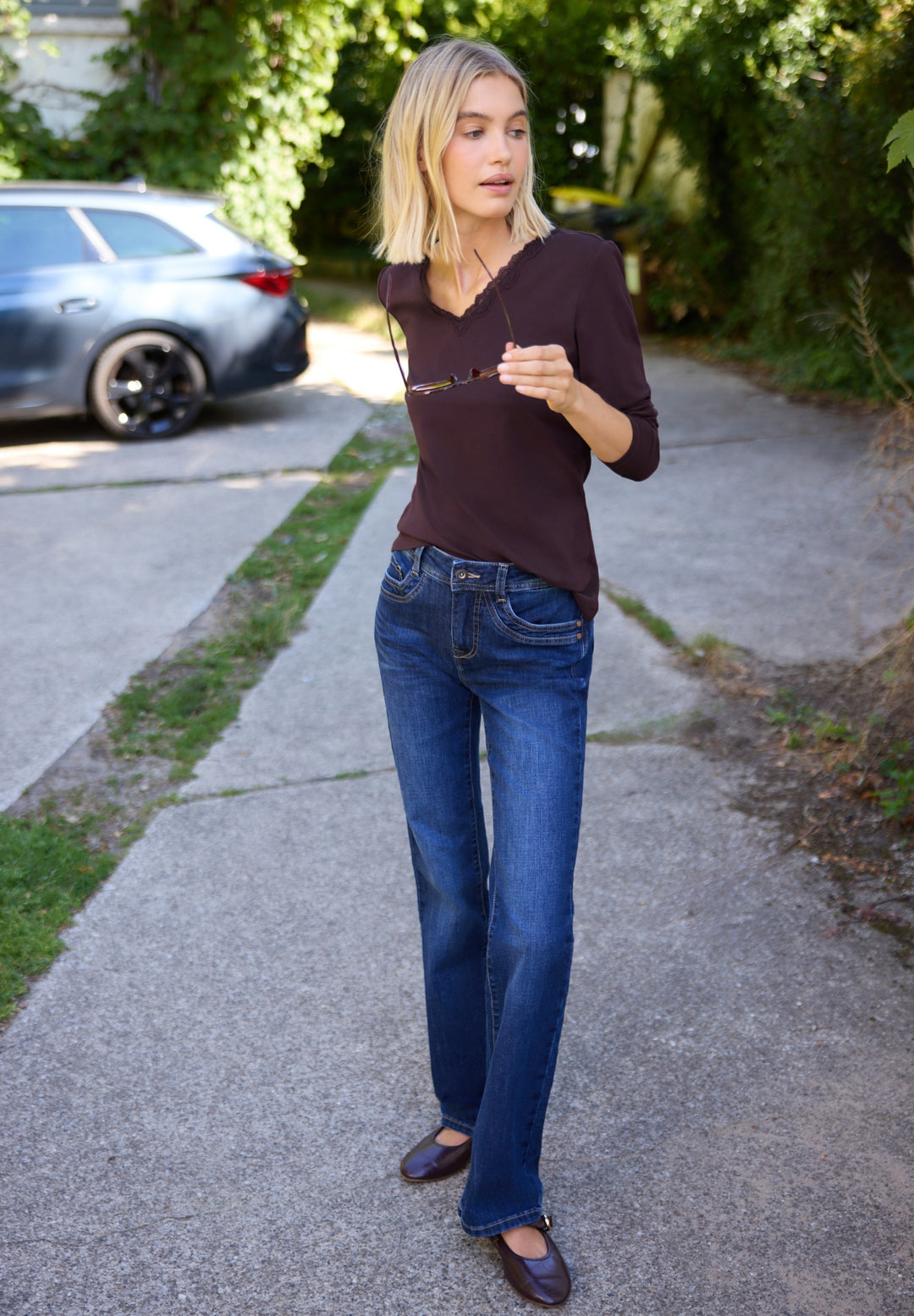 LTD QR_Studio_Shirt w.lace v-n, very berry 17464 Bild 5